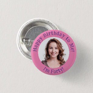 Badge Rond 2,50 Cm Photo d'anniversaire personnalisée, votre insigne