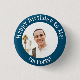 Badge Rond 2,50 Cm Photo d'anniversaire personnalisée, votre insigne 