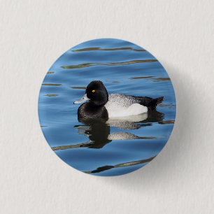 Badge Rond 2,50 Cm Photo de la réserve de canard noir et blanc