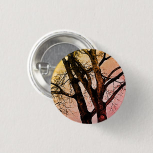 Badge Rond 2,50 Cm Photo Épingle de Branches d'Arbre Squelettiques Ef