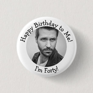 Badge Rond 2,50 Cm Photo personnalisée 40e anniversaire