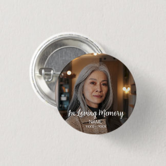 Badge Rond 2,50 Cm Photo personnalisée Hommage commémoratif funéraire