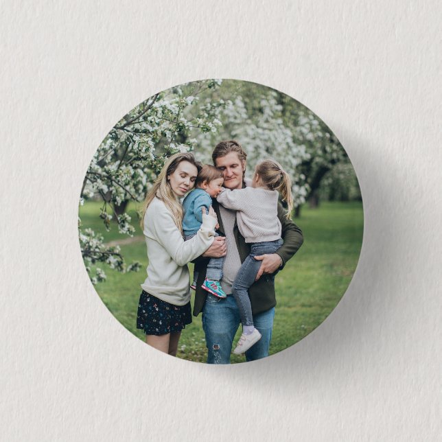 Badge Rond 2,50 Cm Photo personnalisée Meilleur papa jamais (Devant)