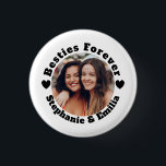 Badge Rond 2,50 Cm Photo personnalisée meilleurs amis BFF<br><div class="desc">Créez votre bouton d'amitié customisé en ajoutant la photo et les noms de vous et de votre bestie.</div>