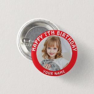 Badge Rond 2,50 Cm Photo Personnalisée, Nom Et Âge Anniversaire Class