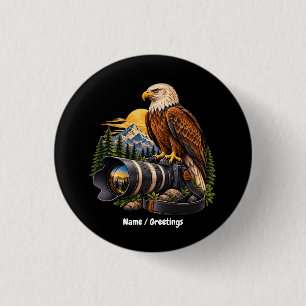 Badge Rond 2,50 Cm Photographie de la faune aigle royal Nature