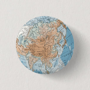 Badge Rond 2,50 Cm Physical Map of Asia