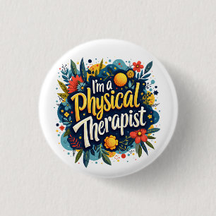 Badge Rond 2,50 Cm Physothérapie Floral Citation Art