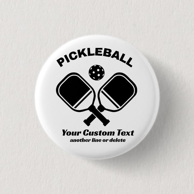 Badge Rond 2,50 Cm Pickleball Club Pickleball Paddle & Ball Custom (Devant)