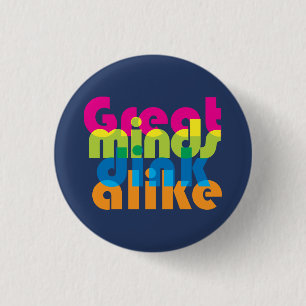 Badge Rond 2,50 Cm Pickleball Les grands esprits se ressemblent