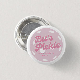 Badge Rond 2,50 Cm Pickleball rose Pickle Texte personnalisé