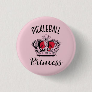 Badge Rond 2,50 Cm Pickleball rose princesse Couronne