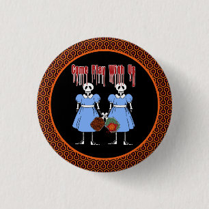 Badge Rond 2,50 Cm Pickleball Venez jouer avec nous Horror Movie Twin