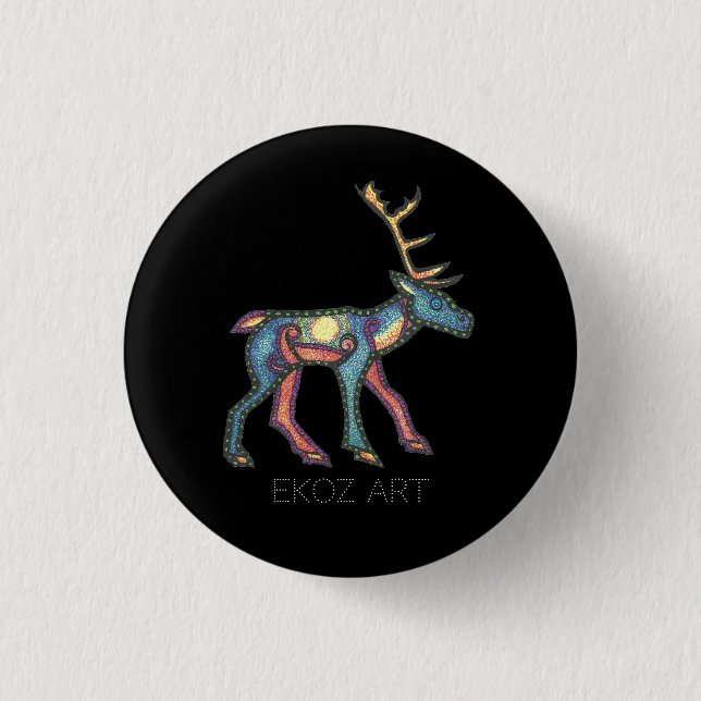 Badge Rond 2,50 Cm Pictish Stag Sun (Devant)