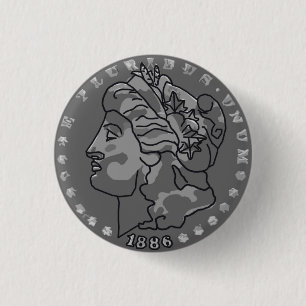 Badge Rond 2,50 Cm Pièce de monnaie Morgan dollar queen