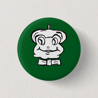 Badge Rond 2,50 Cm Pierre la Grenouille sur arrière - plan vert le
