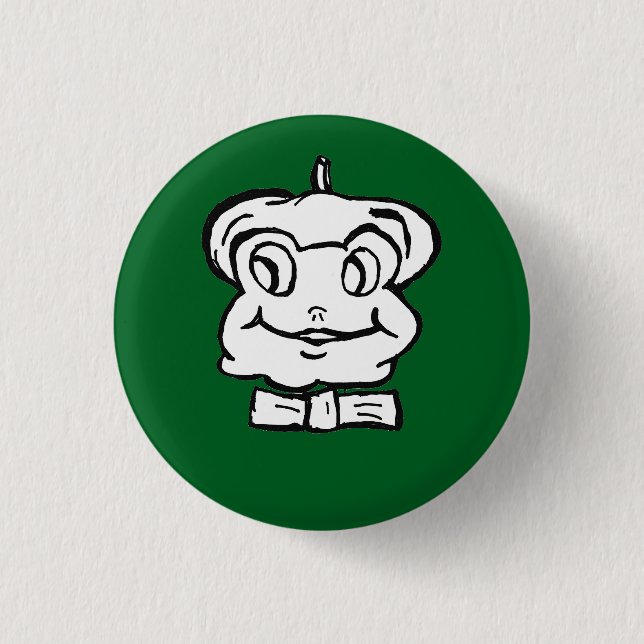 Badge Rond 2,50 Cm Pierre la Grenouille sur arrière - plan vert le (Devant)