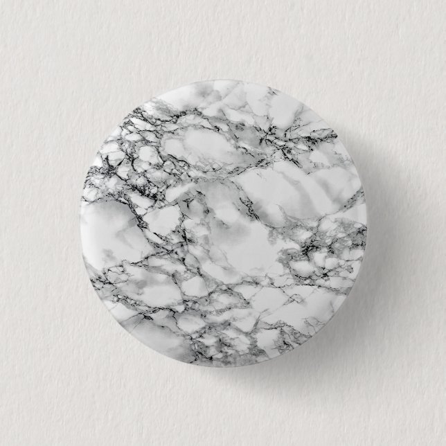Badge Rond 2,50 Cm Pierre Marbre blanc branchée (Devant)