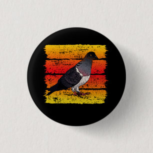 Badge Rond 2,50 Cm Pigeon Retro Vintage