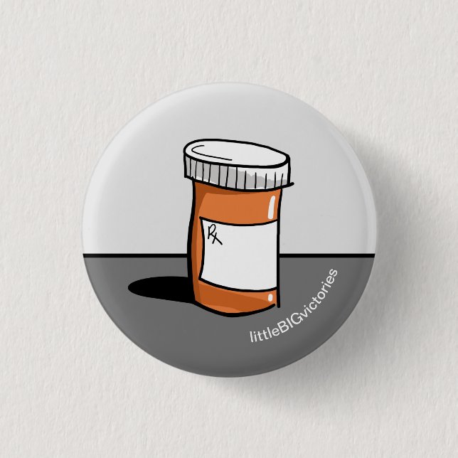 Badge Rond 2,50 Cm Pilule rappel de médicament bouteille santé malade (Devant)