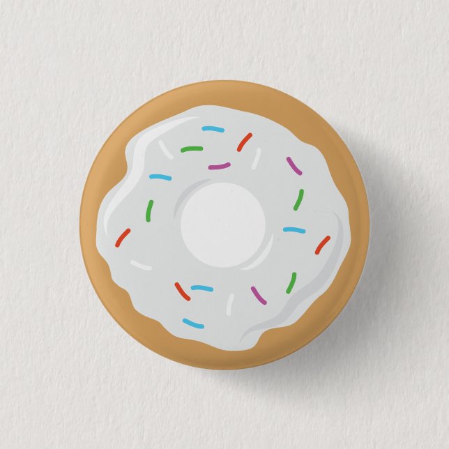 Badge Rond 2,50 Cm Pin blanc de beignet de crème (Devant)