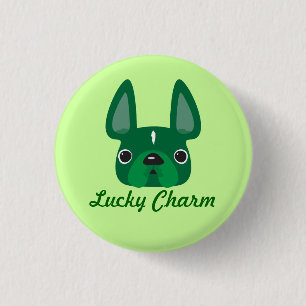 Badge Rond 2,50 Cm Pin chanceux de Frenchie de charme