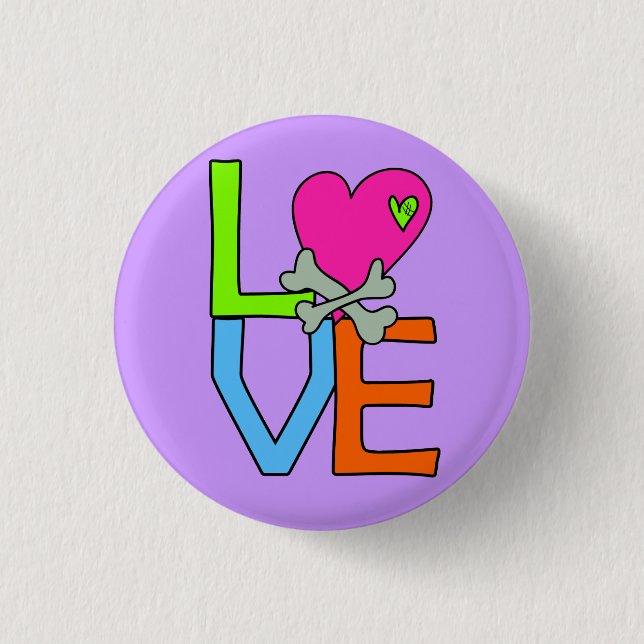 Badge Rond 2,50 Cm Pin d'Amour-Coeur (Devant)