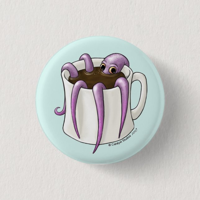 Badge Rond 2,50 Cm Pin de Coffeepus (Devant)