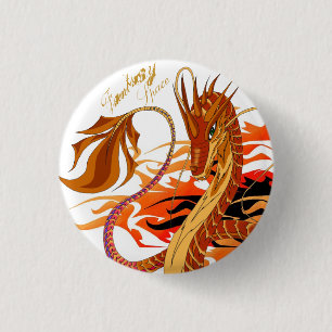 Badge Rond 2,50 Cm Pin de corail de l'espace d'imaginaire de dragon