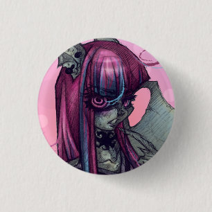 Badge Rond 2,50 Cm Pin de fille de monstre de gargouille