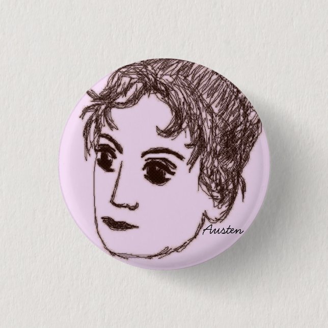 Badge Rond 2,50 Cm Pin de Jane Austen (Devant)