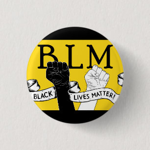 Badge Rond 2,50 Cm Pin de protestation BLM jaune et noir