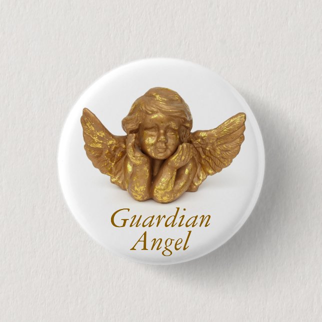 Badge Rond 2,50 Cm Pin de revers d'ange gardien (Devant)