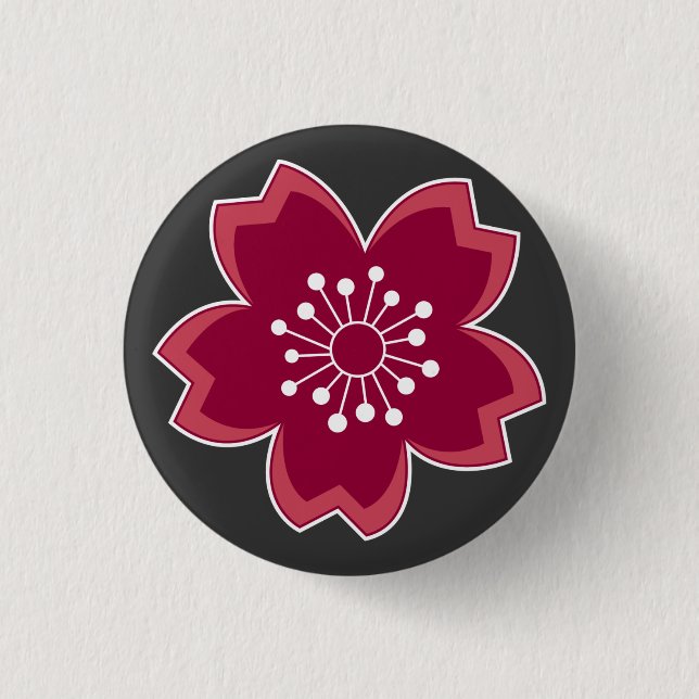 Badge Rond 2,50 Cm Pin de Sakura (Devant)