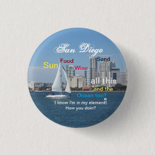 Badge Rond 2,50 Cm Pin de San Diego, la Californie