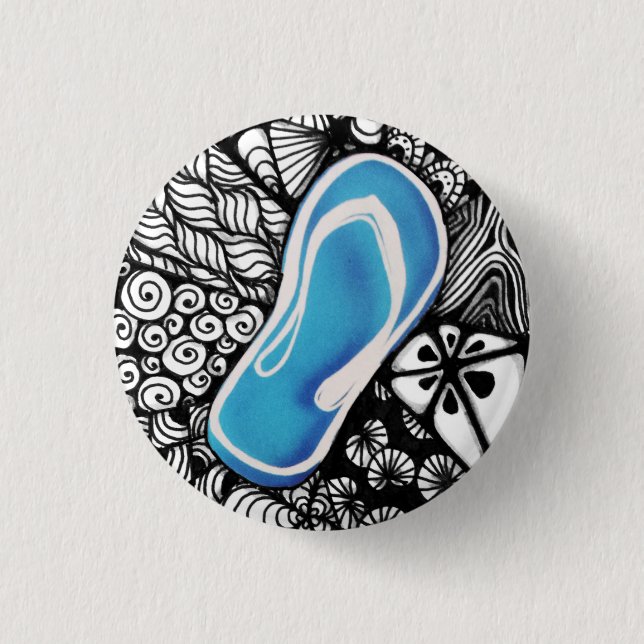 Badge Rond 2,50 Cm Pin embrouillé de bouton de sandale (Devant)