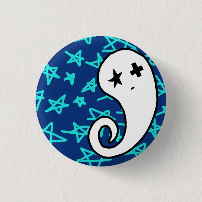 Badge Rond 2,50 Cm Pin étoilé de fantôme (Devant)
