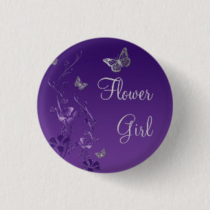 Badge Rond 2,50 Cm Pin floral de demoiselle de honneur de papillon