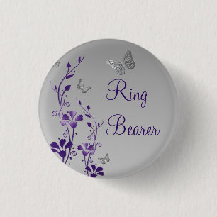 Badge Rond 2,50 Cm Pin floral de porteur d'alliances de papillon