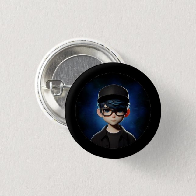 Badge Rond 2,50 Cm Pin GMJ YT (Devant & derrière)