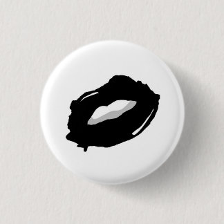 Badge Rond 2,50 Cm Pin noir d'art de bruit de lèvres