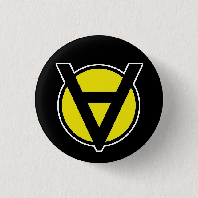 Badge Rond 2,50 Cm Pin noir et jaune de Voluntaryist - Voluntaryism (Devant)
