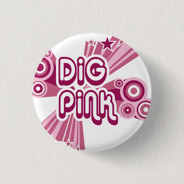Badge Rond 2,50 Cm Pin rose de conscience de cancer du sein de (Devant)