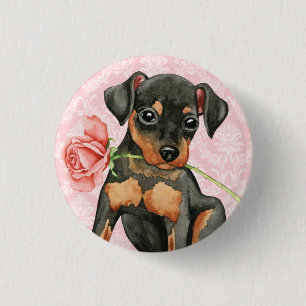 Badge Rond 2,50 Cm Pin rose de minute de Valentine
