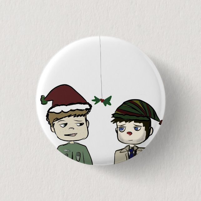 Badge Rond 2,50 Cm Pin surnaturel de vacances de Destiel (Devant)