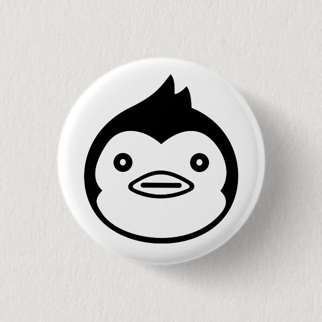 Badge Rond 2,50 Cm Pinceau de pingouin (Devant)