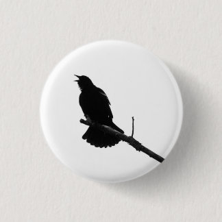 Badge Rond 2,50 Cm Pinceau Silhouette d'oiseau