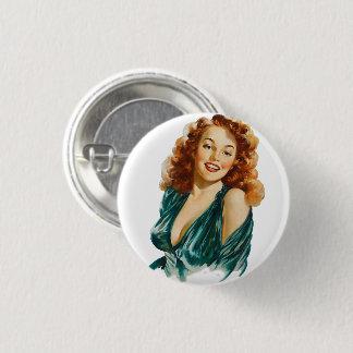 Badge Rond 2,50 Cm Pinceau vers le haut fille Art Vintage - Bouton Pi