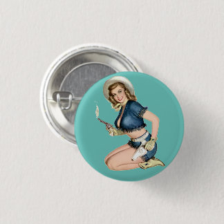 Badge Rond 2,50 Cm Pinceau vers le haut fille Art Vintage - Bouton Pi