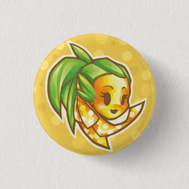 Badge Rond 2,50 Cm PineappleChibiHead (Devant)